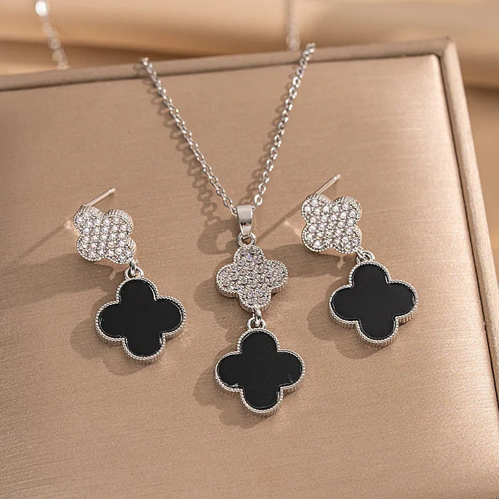 Parure Van strass noir
